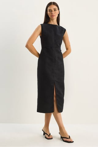 Faux Suede Midi Klänning