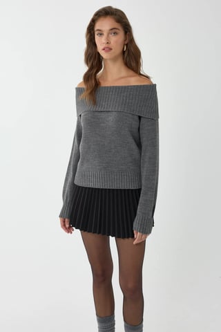 Off-Shoulder Stickad Tröja