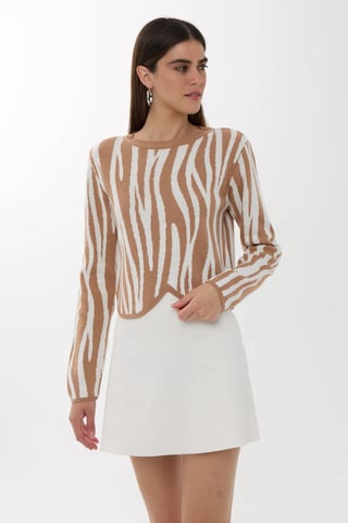 Zebra Print Crewneck Trui