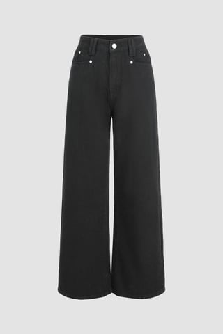 Hög midja vida jeans