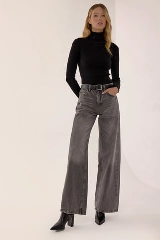 Gewassen Effect Wijde Jeans