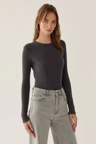 Tvättad Effekt Bodysuit