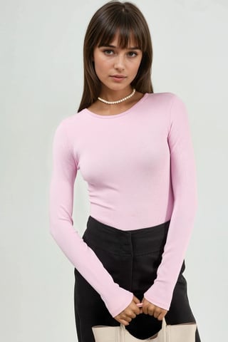Long Sleeve Crew Neck Blouse
