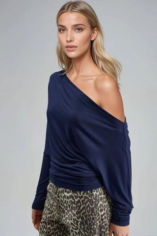 Boat Neck Drape Blouse