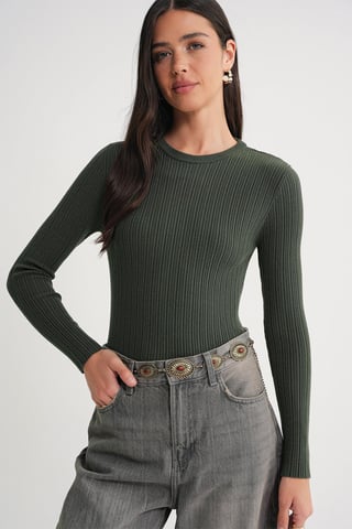 Soft Textured Ribbed Fitted Top