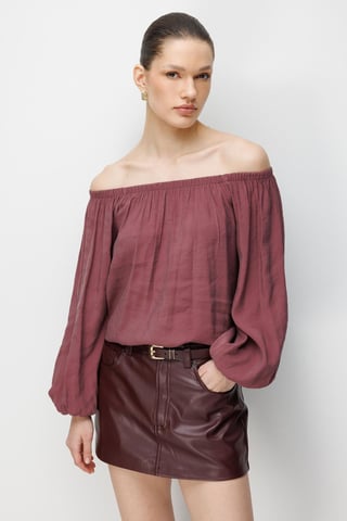 Off Shoulder Textured Blouse