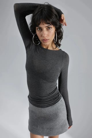 Slim Fit Boat Neck Blouse