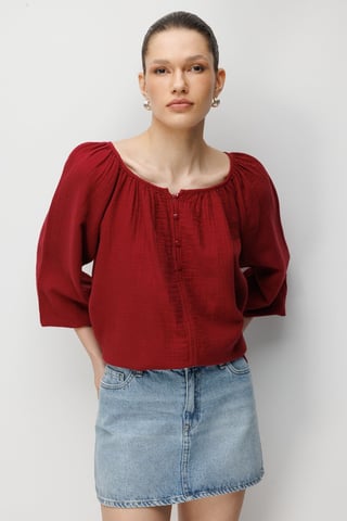 Buttoned Muslin Blouse