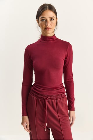 Slim Fit Long Sleeve Half Turtleneck Top