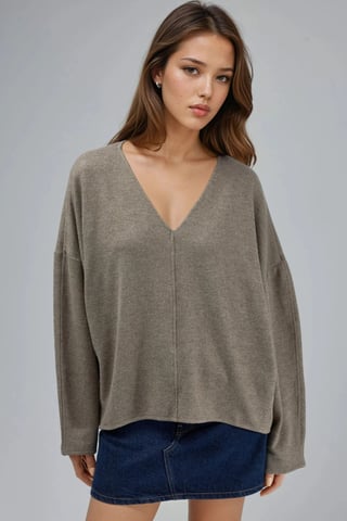 V-Neck Long Sleeve Blouse