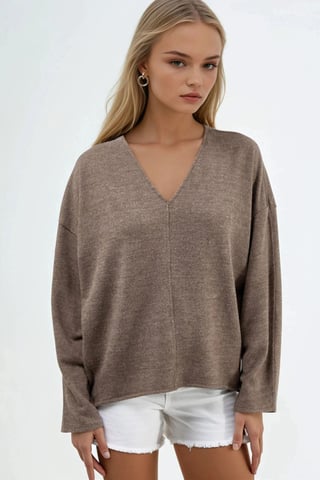 V-Neck Long Sleeve Blouse