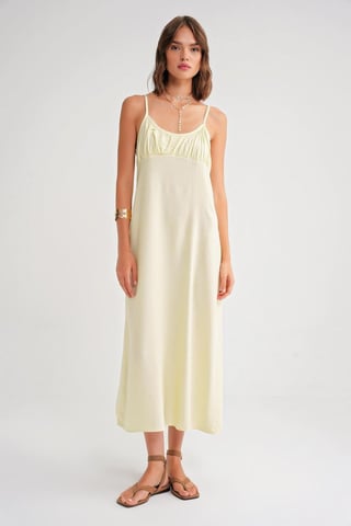 Strappy Maxi Dress with Gathered Detail