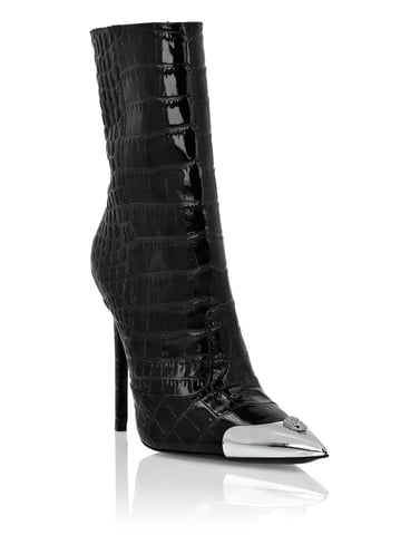 Kängor Mid Heels Höga Skull