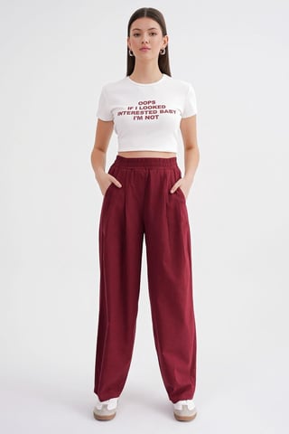 Straight Fit Linen Pants