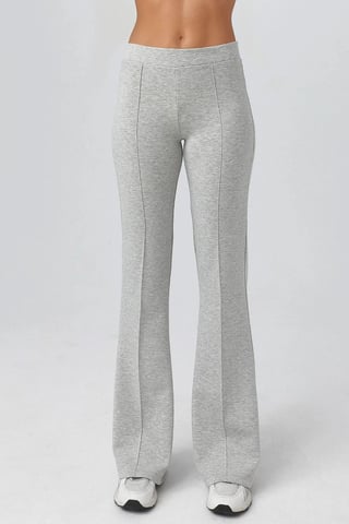 Ribbed Elastic Flare Pants