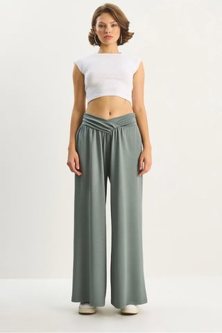Arched Waist Palazzo Pants