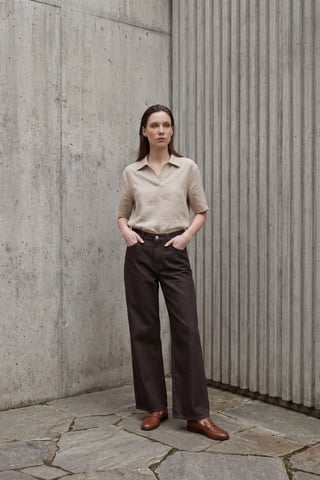 High Waist Straight Leg Denim Pants