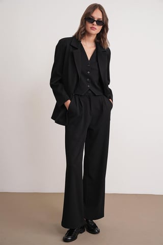Pleated Palazzo Pants with Pockets