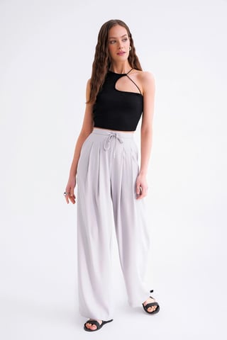 High Waist Pleated Palazzo Pants