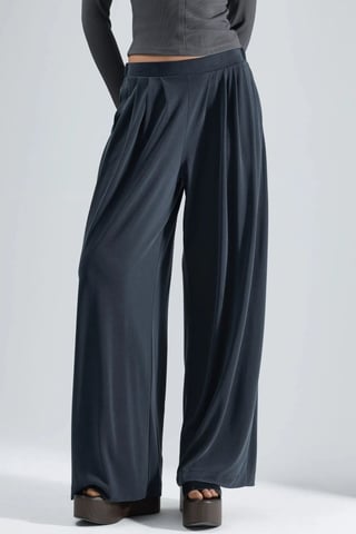 Pleated Wide Leg Pants with Pockets