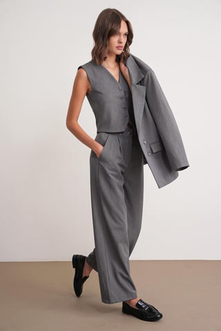 Pleated Palazzo Pants with Pockets