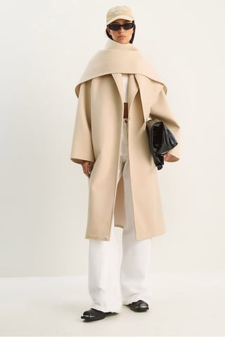 Oversized Shawl Collar Buttoned Coat