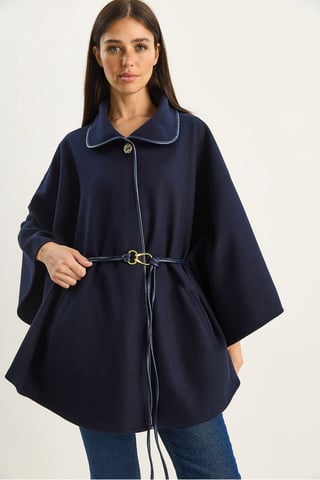 Oversized Textured Wool Blend Overcoat with Jacket Collar