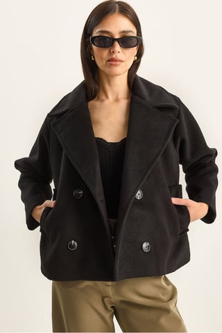 Thick Plush Oversize Buttoned Jacket