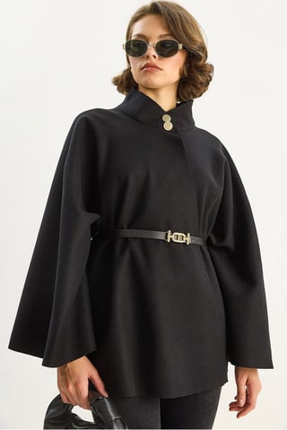 Textured Overcoat with Button Closure
