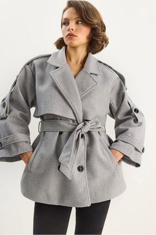 Double Breasted Coat with Belt