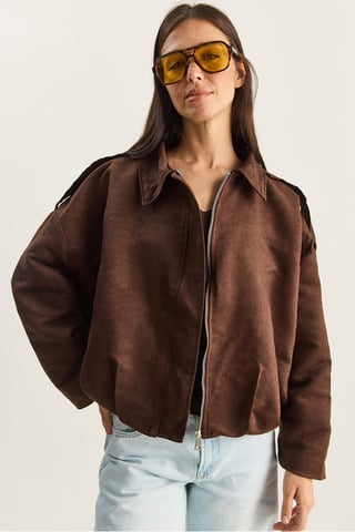 Oversized Faux Suede Jacket