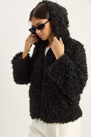 Hooded Plush Coat