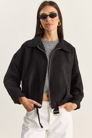 Oversized Faux Suede Jacket