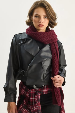 Överdimensionerad Crop Faux Skinnjacka