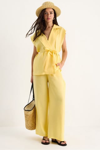 Vest and Wide Leg Pants Set