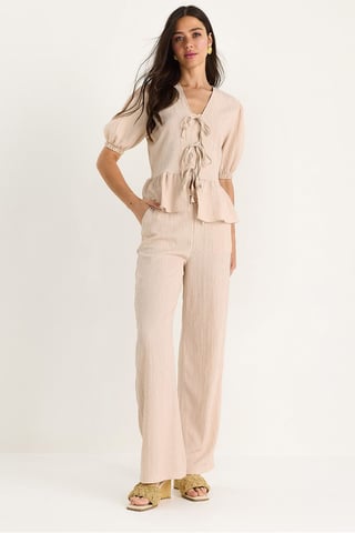 V-Neck Textured Two-Piece Co-Ord
