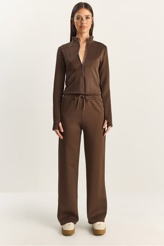 Jacket and Straight Leg Pants Two Piece Set