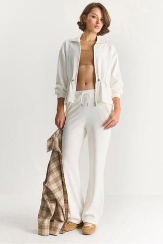 Fitted Long Sleeve Jacket and Flare Pants Co-ord Set