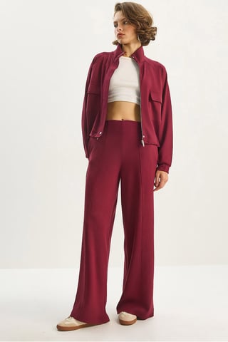 Jacket-Pants Viscose Blend Two-Piece Coord Set