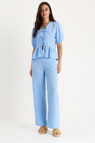 V-Neck Textured Two-Piece Co-Ord