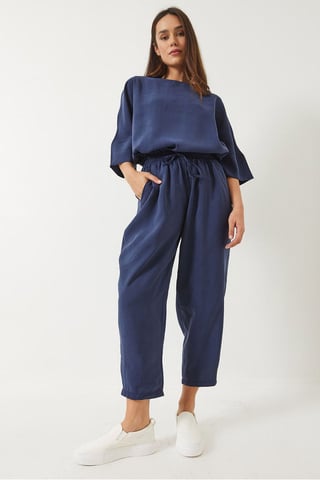 Oversized Boat Neck Polyester Two-Piece Co-ord Set