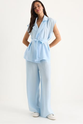 Vest and Wide Leg Pants Set
