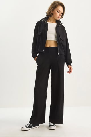 Jacket-Pants Viscose Blend Two-Piece Coord Set