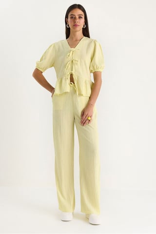 V-Neck Textured Two-Piece Co-Ord