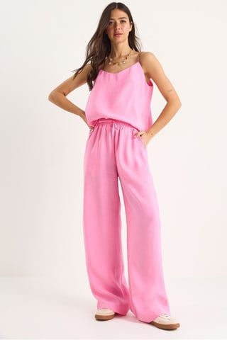 Sleeveless Camisole and Wide-Leg Trousers Coord Set