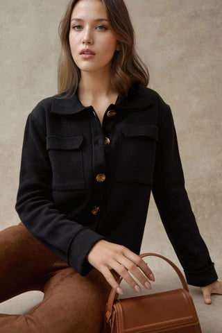 Buttoned Cardigan with Pockets