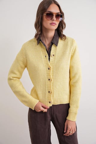 Ribbed Knit Button Cardigan