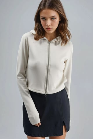 Hooded Zip-Up Regular Fit Jacket