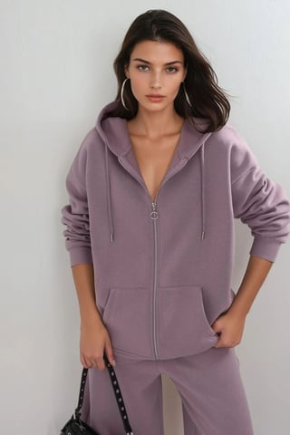 Hooded Oversized Zip-Up Jacket