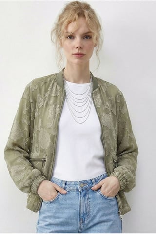 Floral Oversized Bomber Jacket